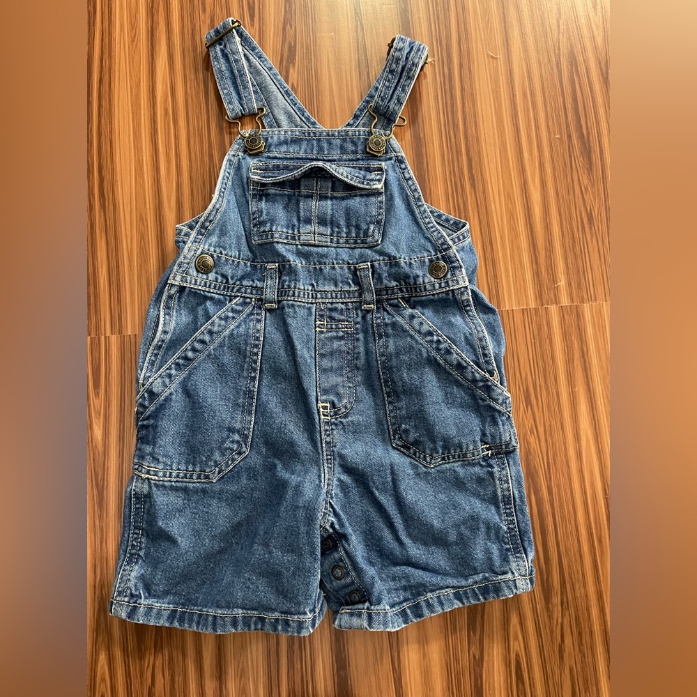 Old Navy baby Denim Short Bib Overalls xl 18/24 mo